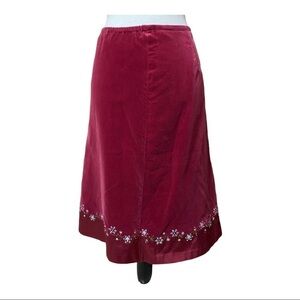 Hanna Andersson Velvet Floral Satin Trim MIDI Skirt Size Woman’s Large L…